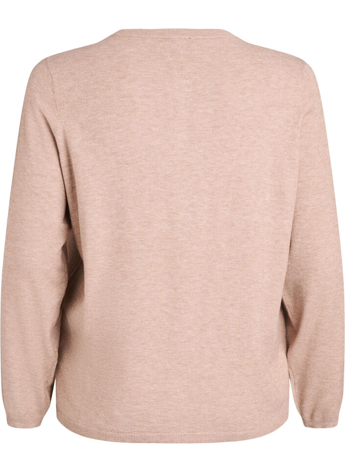 Cardigan med runde knapper, Beige, Packshot image number 1