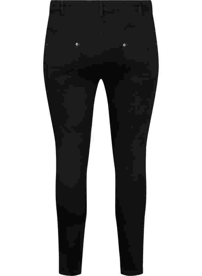 Cropped Amy jeans med lynlås, Black denim, Packshot image number 1