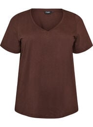 T-shirt med v-hals, Brun