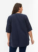 FLASH - Bomulds bluse med halvlange ærmer, Navy Blazer, Model image number 1