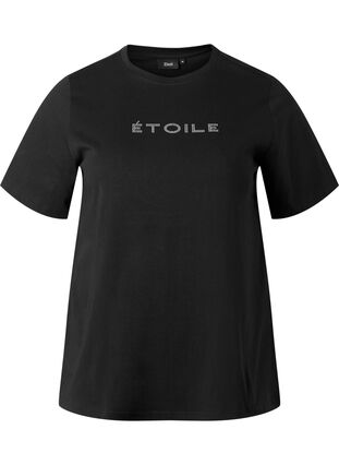 Økologisk bomulds t-shirt med tekst, Black ÉTOILE, Packshot image number 0