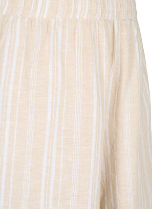 Stribede shorts i hør-viskosemix , Beige White Stripe, Packshot image number 2