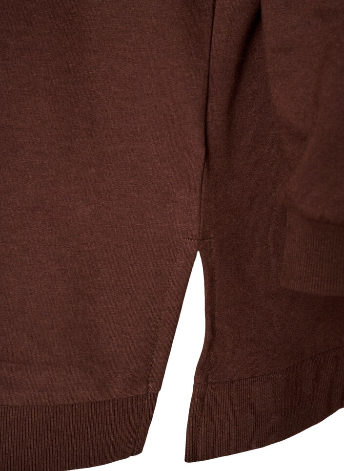 Hoodie med frott&eacute;-inspireret tekstmotiv, Brun, Packshot image number 3