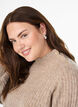 Ribstrikket sweater med ballon&aelig;rmer og knapper, Beige, Model image number 3
