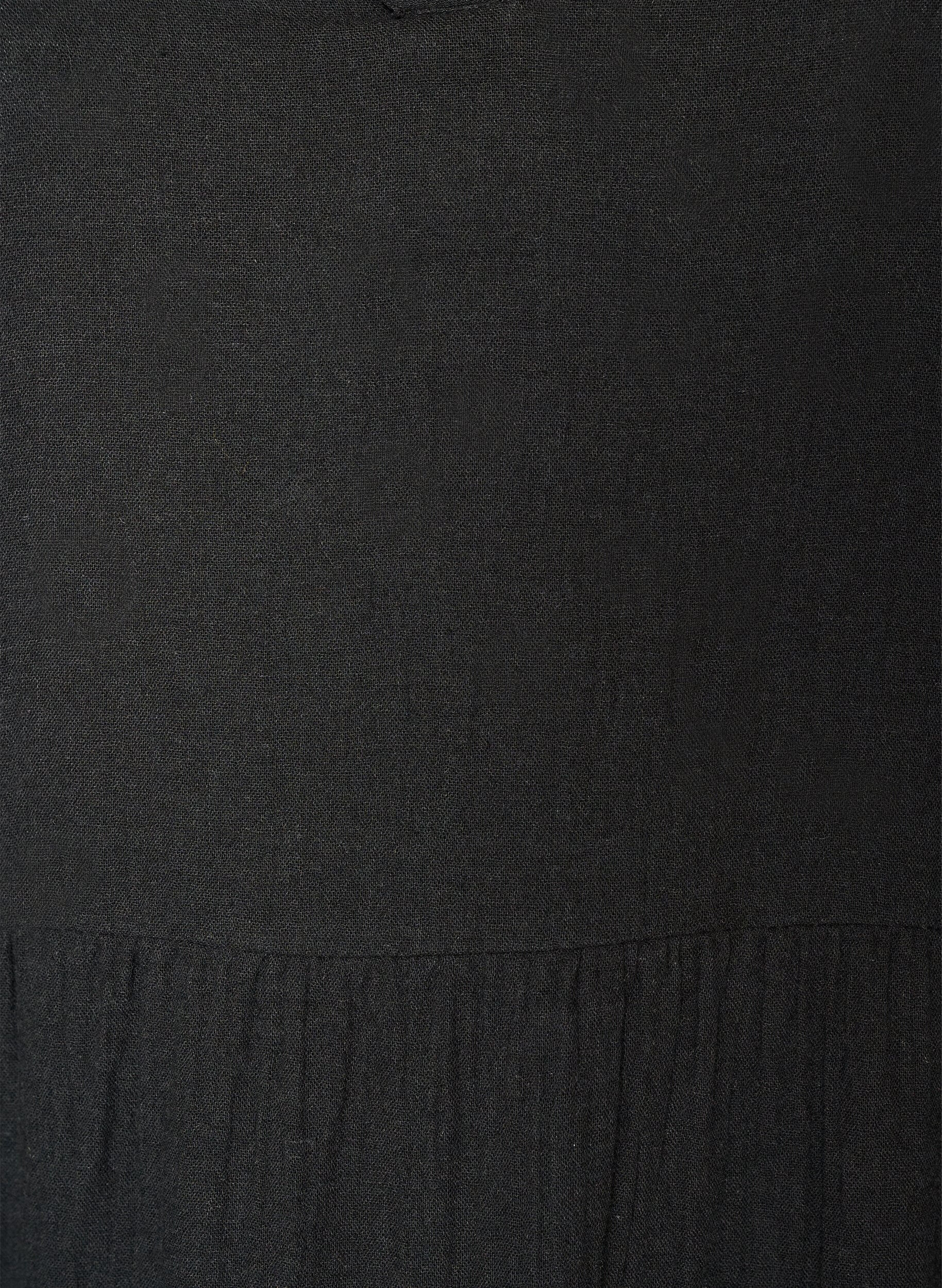 Zizzi A-formet midikjole i bomuldsmusselin, Sort, Packshot image number 2