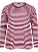 Stribet bluse med lange &aelig;rmer, Lyser&oslash;d, Packshot image number 0