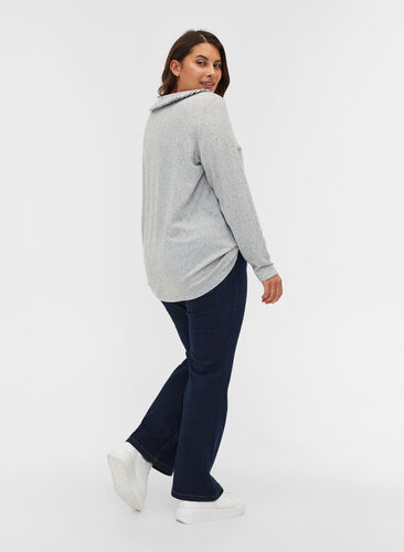 Ellen bootcut jeans med høj talje, Dark blue denim, Model image number 1
