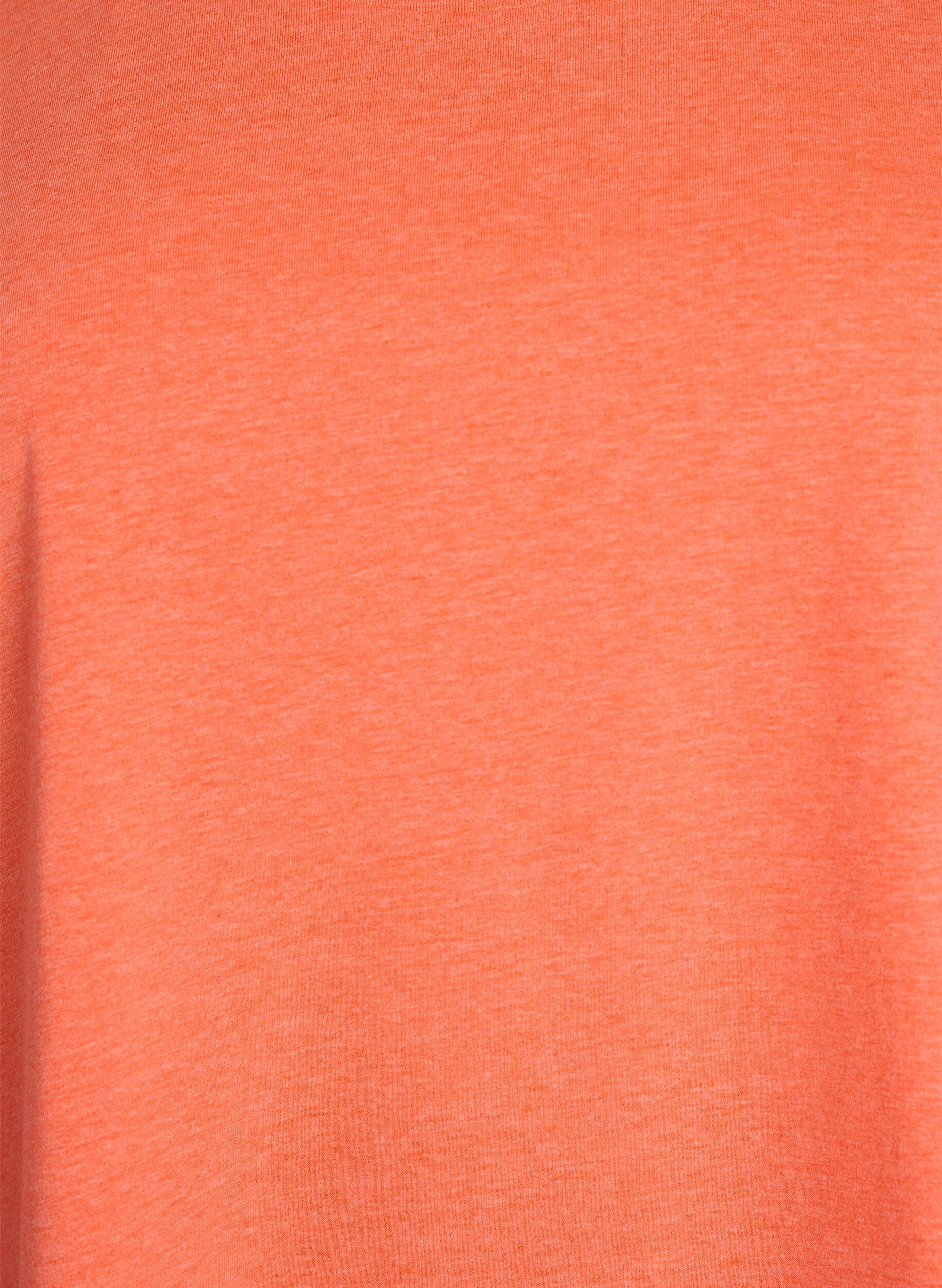 Zizzi Neonfarvet t-shirt i bomuld, Orange, Packshot image number 2