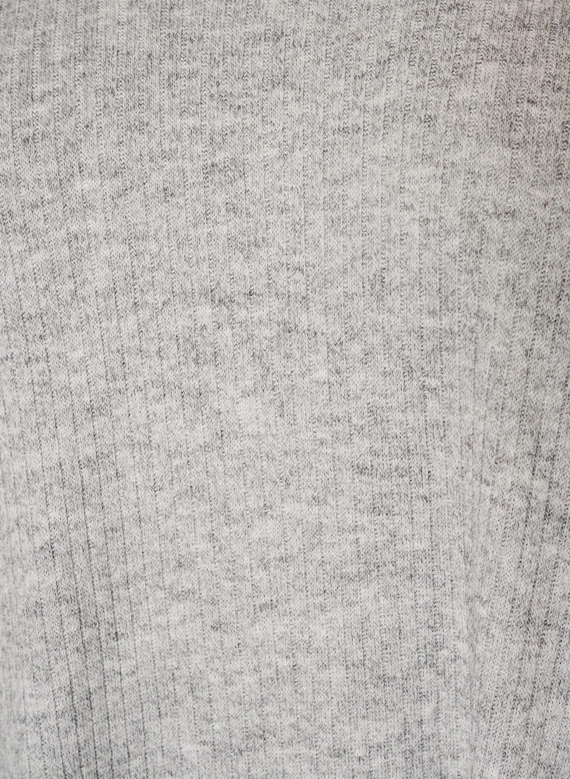 ZizziJerseybluse med ribstruktur og V-hals, Gr&aring;, Packshot image number 2
