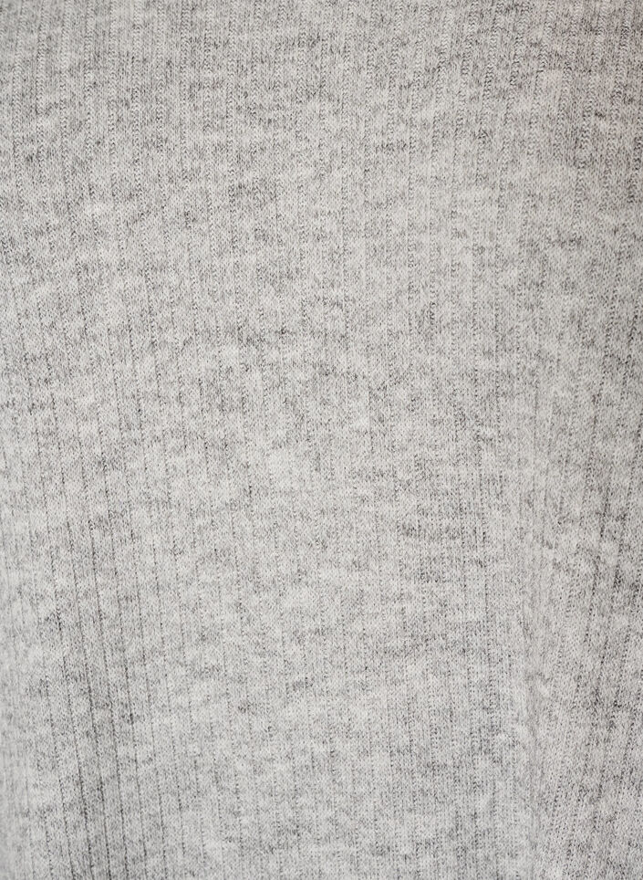 Jerseybluse med ribstruktur og V-hals, Gr&aring;, Packshot image number 2