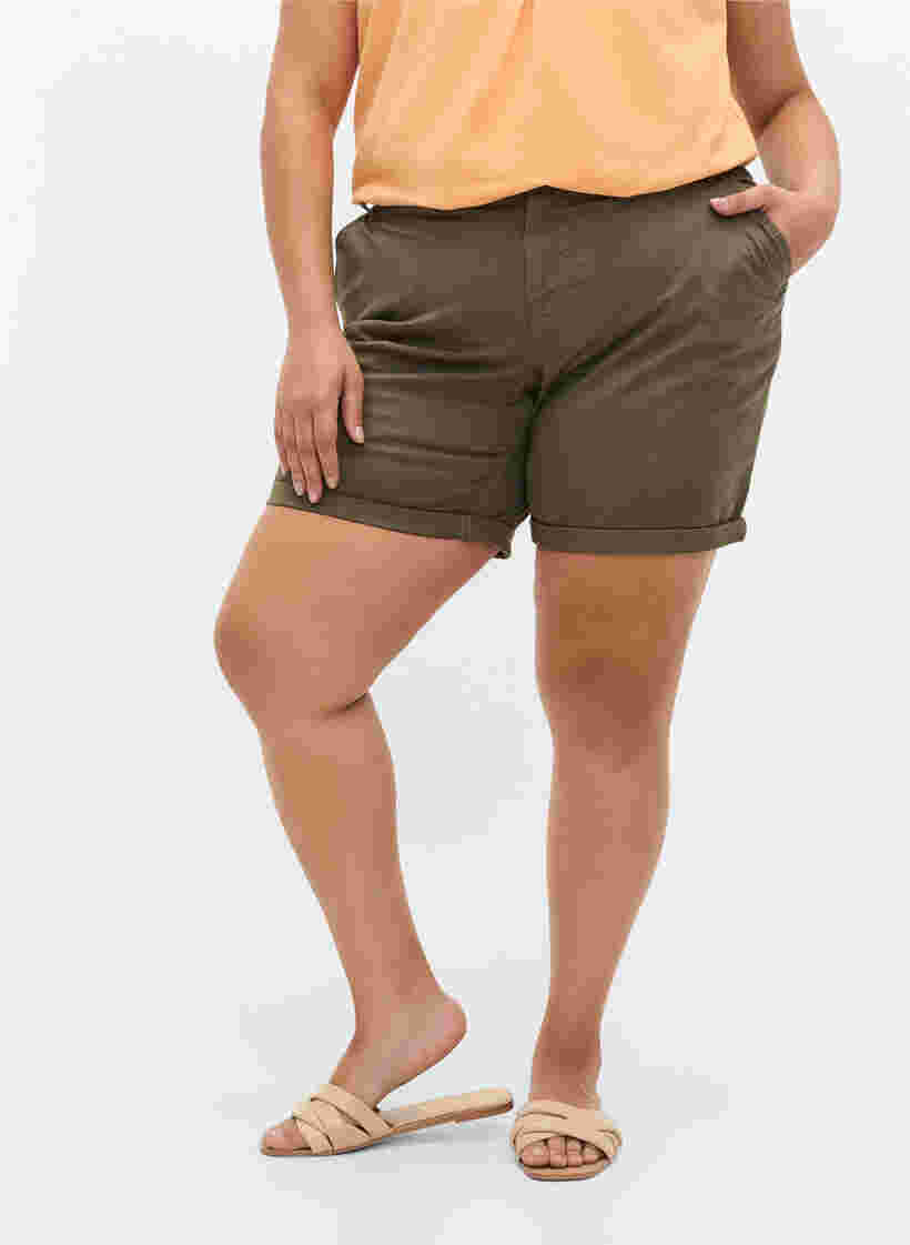 Bomulds shorts med lommer, Tarmac, Model image number 1
