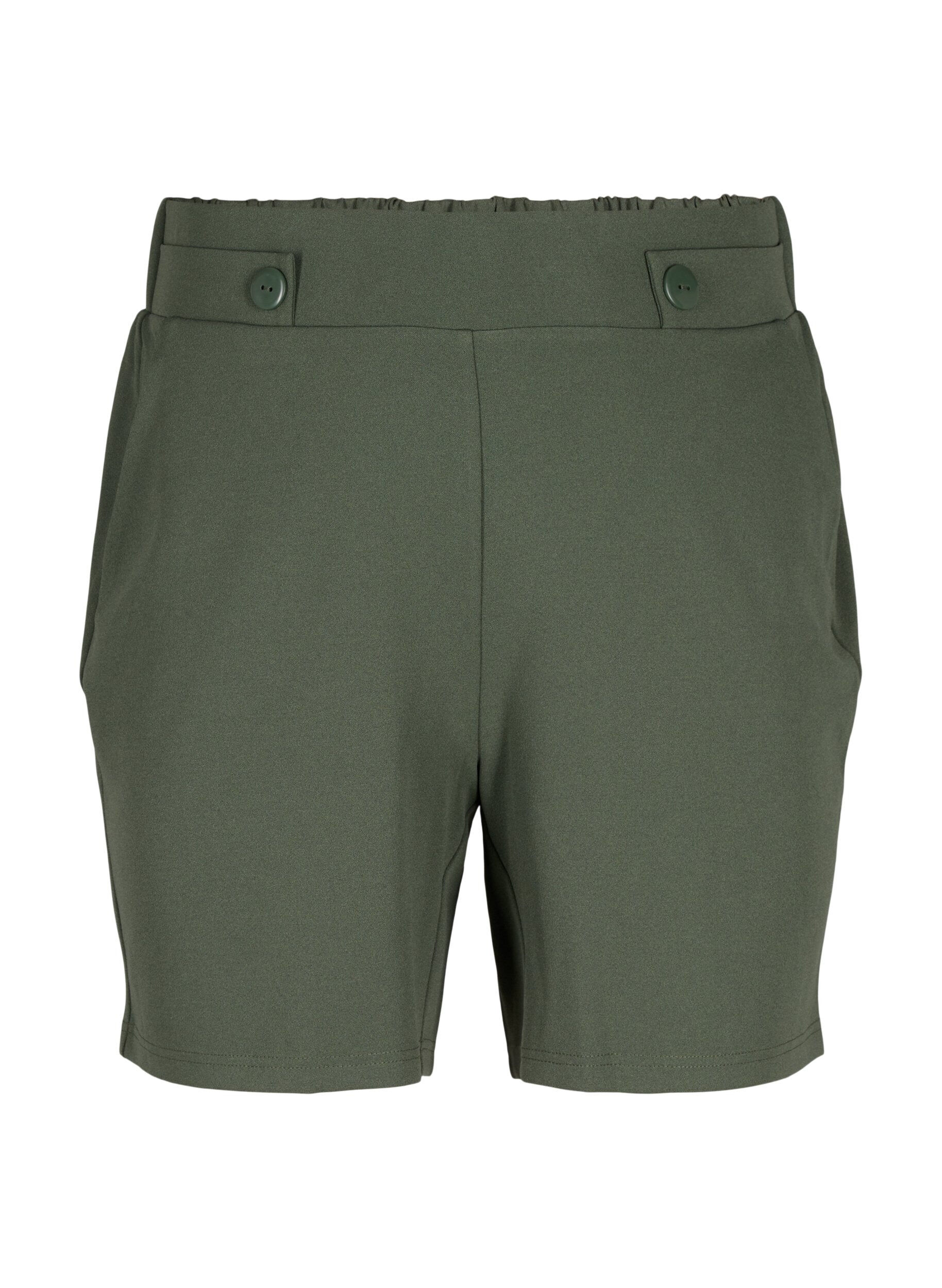 Zizzi Shorts med lommer og l&oslash;s pasform, Gr&oslash;n, Packshot image number 0
