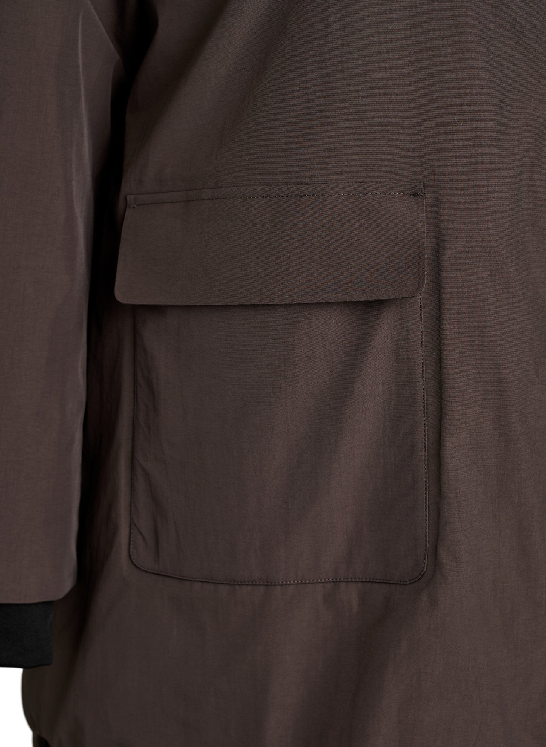 ZizziVandt&aelig;t parka vinterjakke med h&aelig;tte, Brun, Packshot image number 3