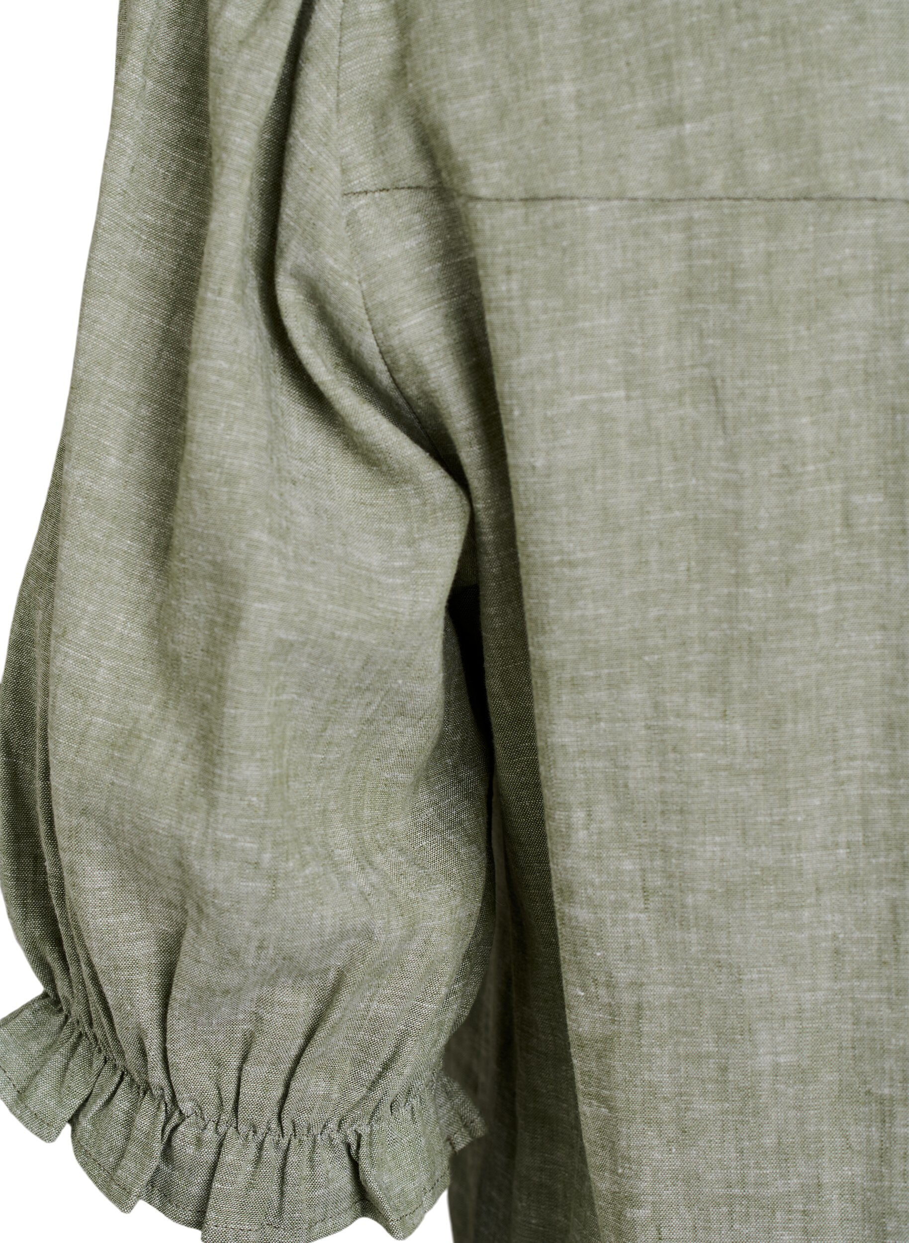 Zizzi Bluse i h&oslash;r og viskose med 1/2 &aelig;rmer, Gr&oslash;n, Packshot image number 3