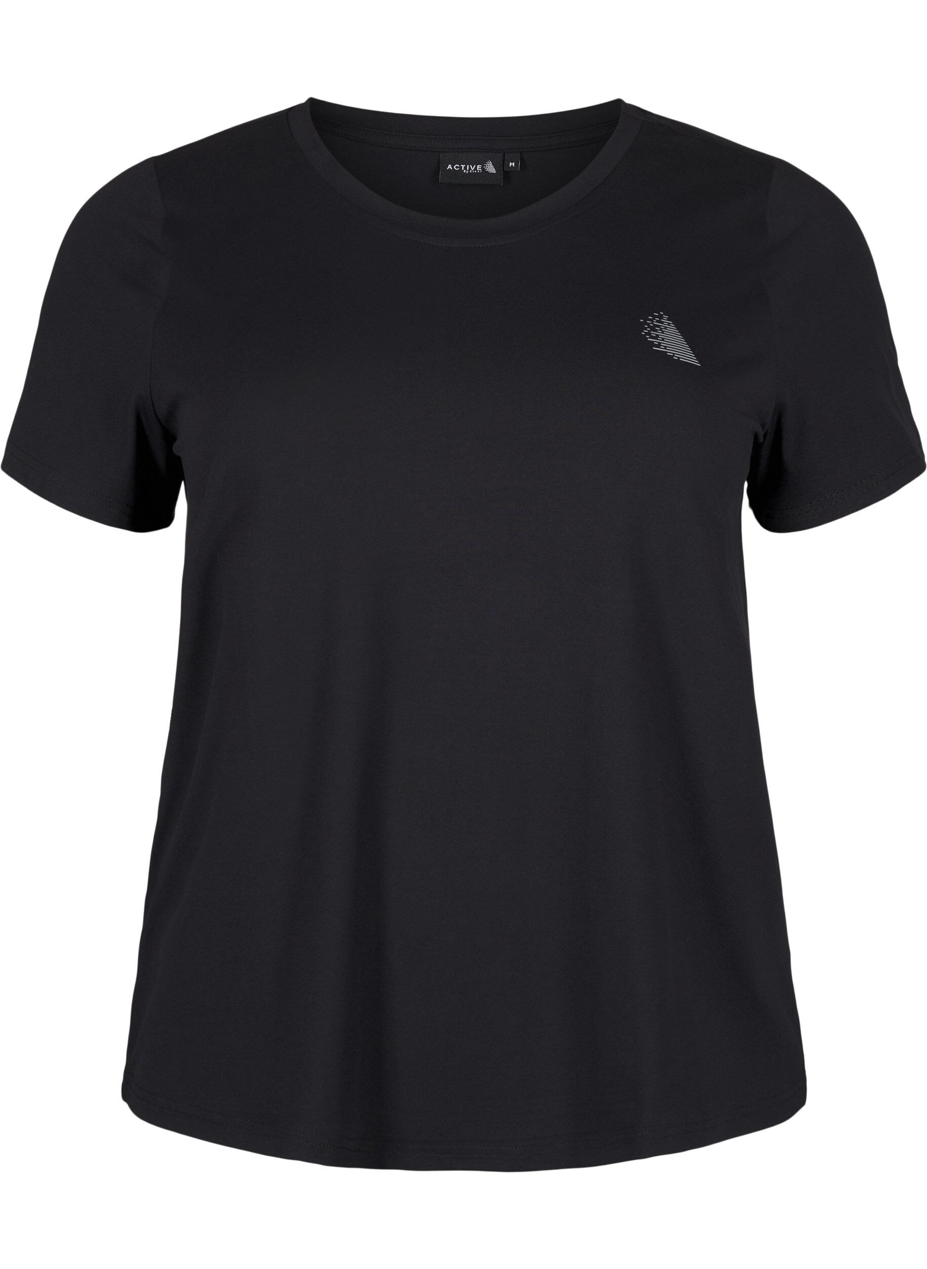 Zizzi Slim fit tr&aelig;nings t-shirt med rund hals, Black, Packshot image number 0