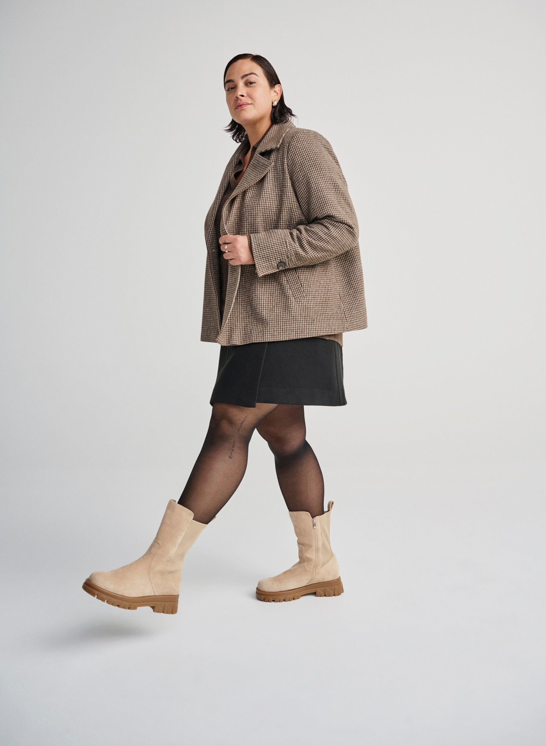 Extra Wide Fit - Chunky st&oslash;vle i imiteret ruskind