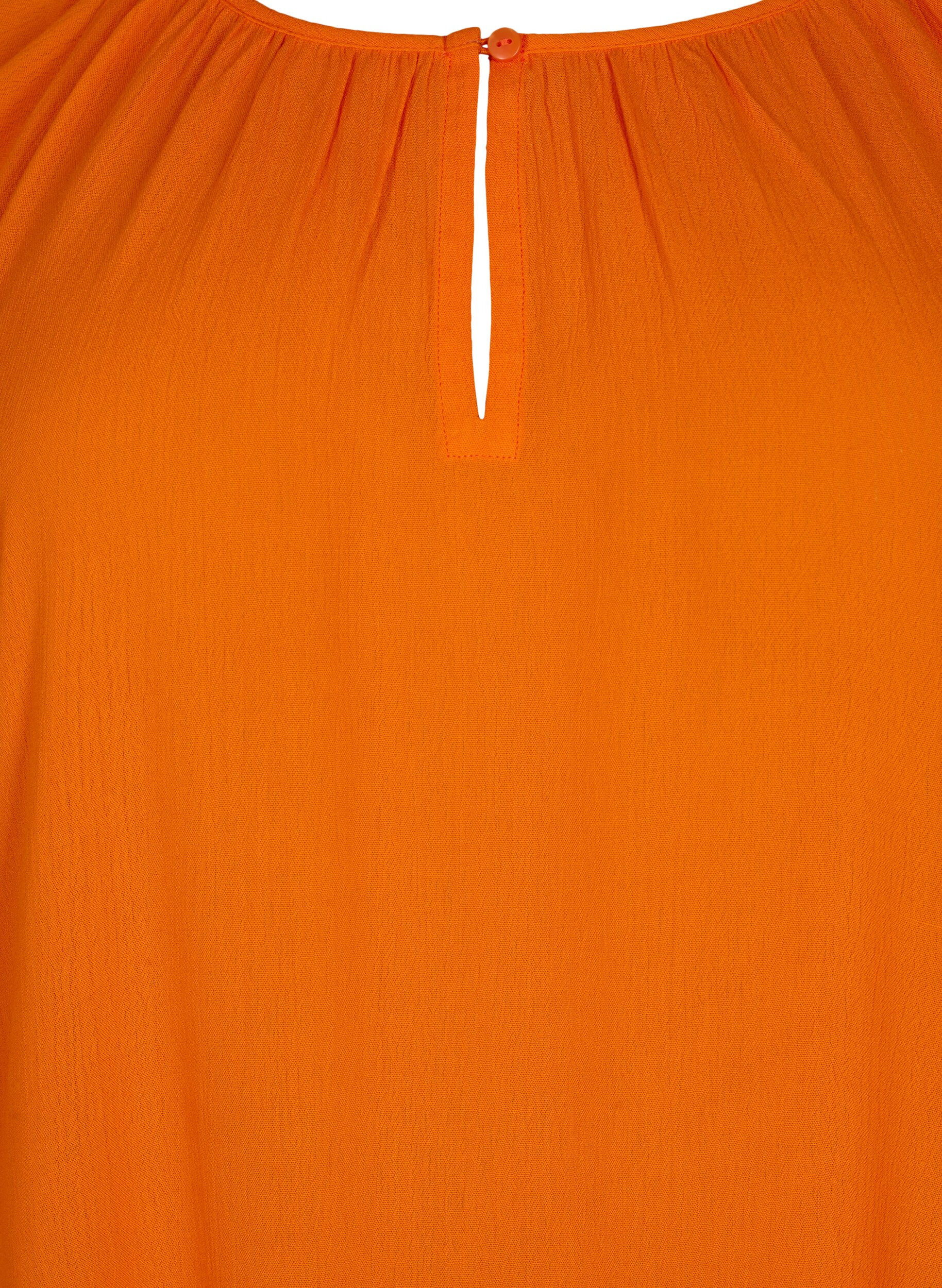 Zizzi Viskosetunika med 3/4 &aelig;rmer, Orange, Packshot image number 2