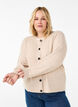 Ribstrikket cardigan med knapper, Beige, Model image number 0