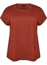 Kort&aelig;rmet T-shirt i bomuldsblanding, R&oslash;d