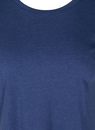 T-shirt i bomuldsmix, Twilight Blue Mel., Packshot image number 2