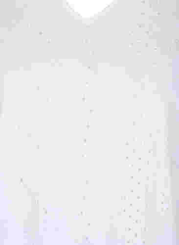 Kortærmet bomuldskjole med broderi anglaise, Bright White, Packshot image number 2