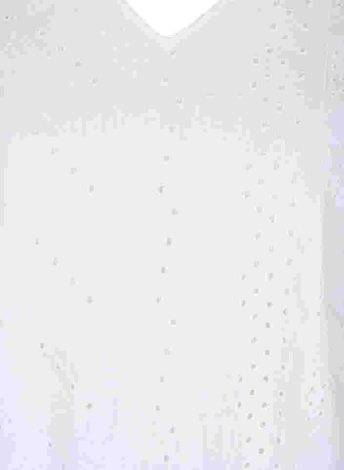 Kortærmet bomuldskjole med broderi anglaise, Bright White, Packshot image number 2