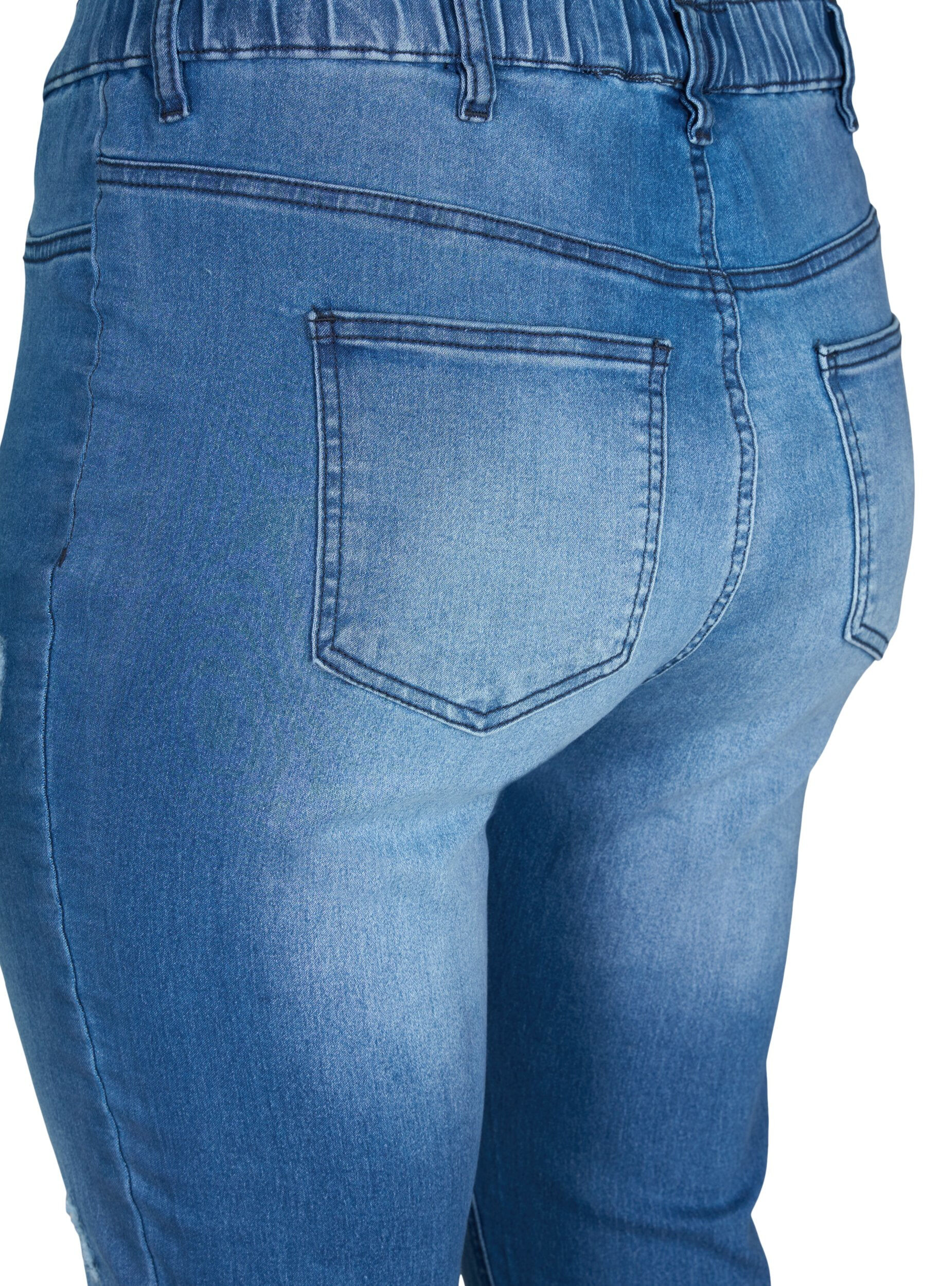 Zizzi Jeggings med slid, Dark blue, Packshot image number 3