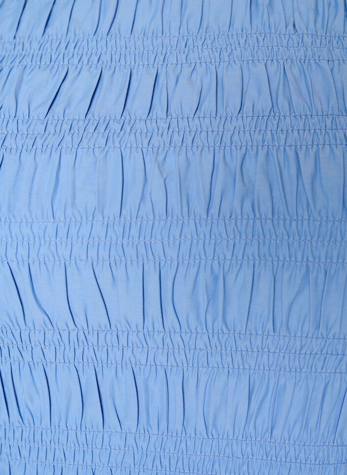 Smocktop med b&aring;dudsk&aelig;ring peplumkant, Bl&aring;, Packshot image number 2