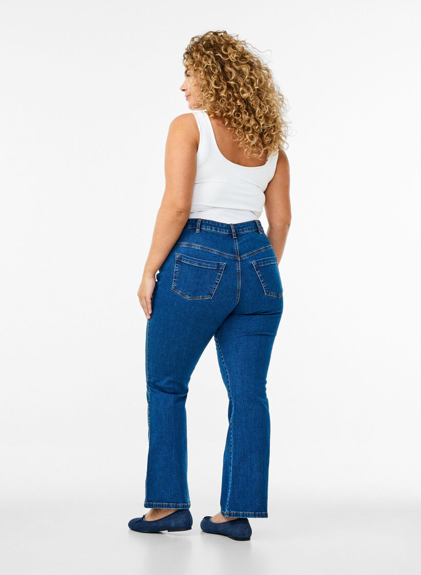 Ellen bootcut jeans med høj talje, Blå, Model image number 1