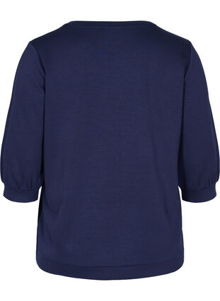 Bluse med 3/4 ærmer , Navy Blazer, Packshot image number 1