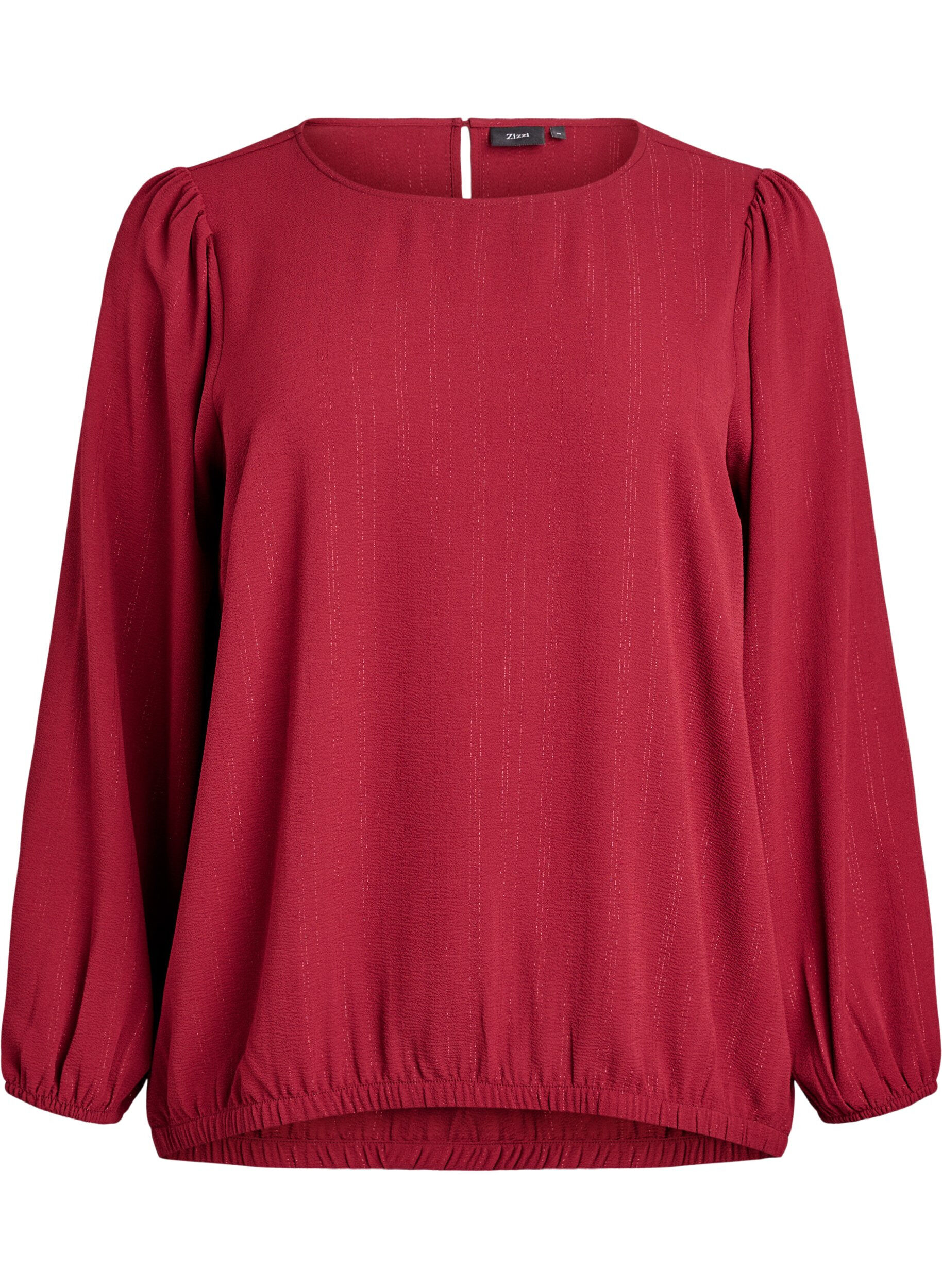 ZizziBluse med glimmer, M&oslash;rk Bordeaux, Packshot image number 0
