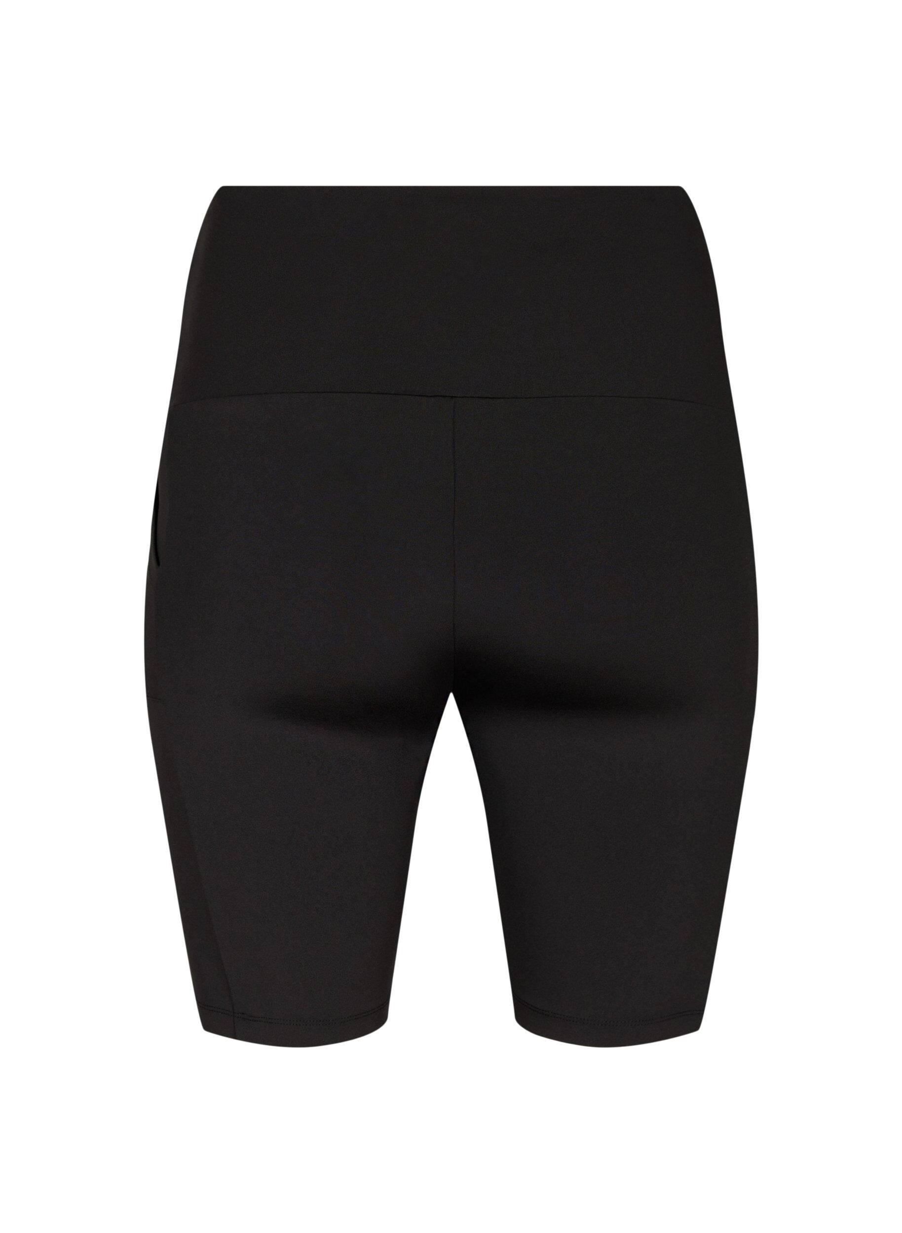 Zizzi T&aelig;tsiddende shorts med h&oslash;j talje og lommer, Black, Packshot image number 1