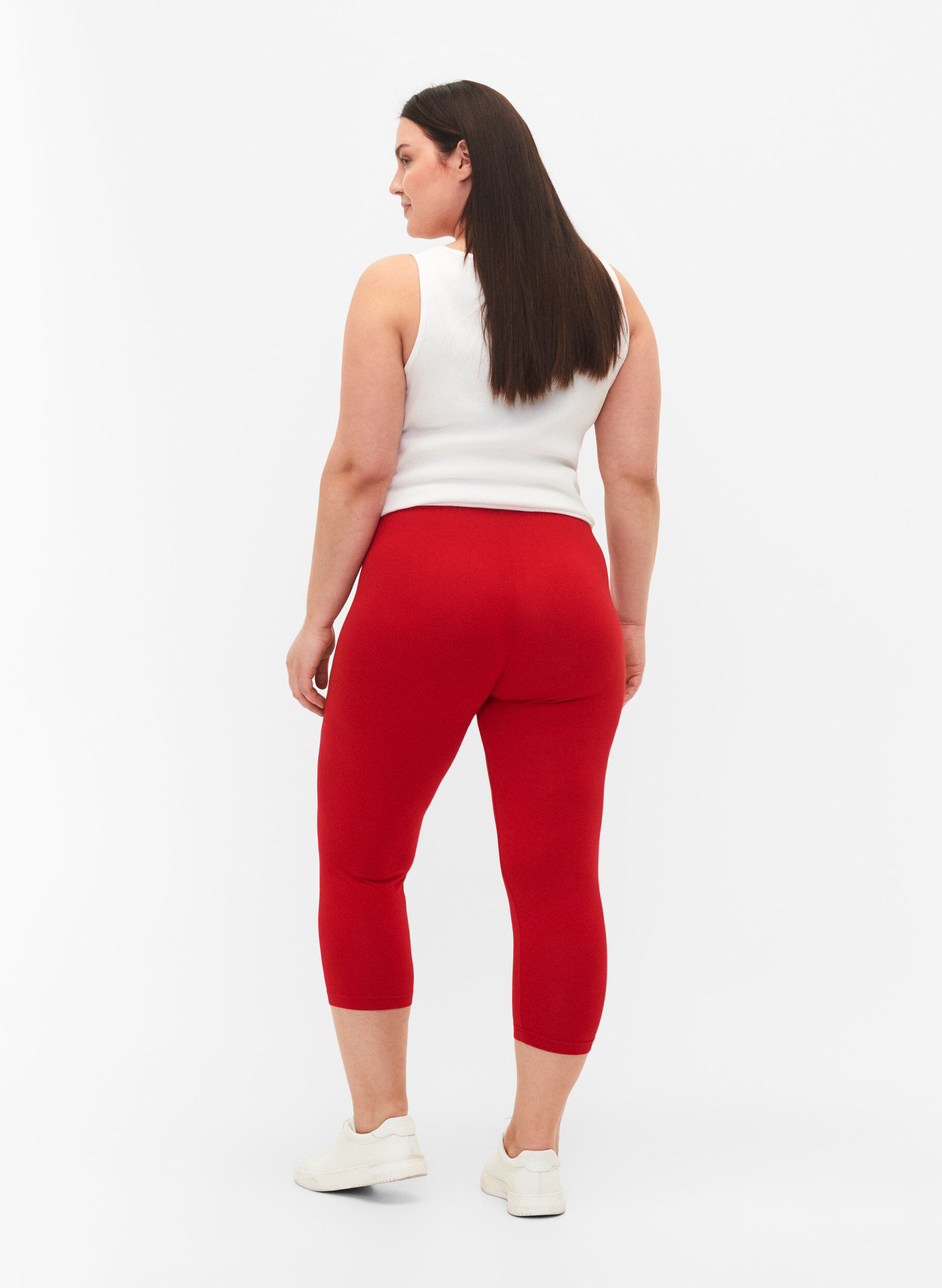 ZizziBasis 3/4 leggings i viskose, R&oslash;d, Model image number 2