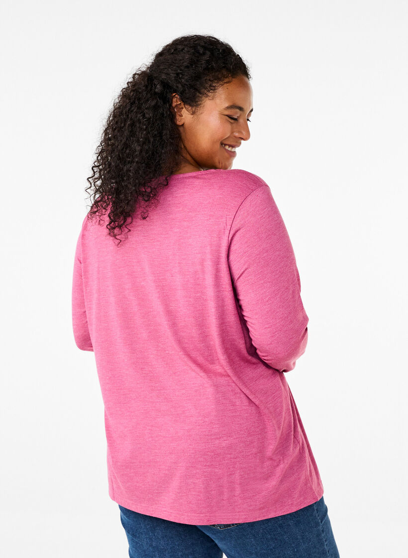 Langærmet t-shirt med rund hals, Malaga Mel., Model image number 1