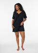 Natbluse i &oslash;kologisk bomuld med hulm&oslash;nster, Sort, Model image number 1