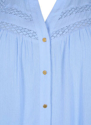 Ærmeløs viskose bluse med hæklet detalje, Serenity, Packshot image number 2