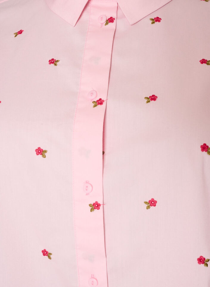 Skjorte med broderede blomster, Lyser&oslash;d, Packshot image number 2