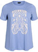 T-shirt med retroprint, Blå, Packshot image number 0
