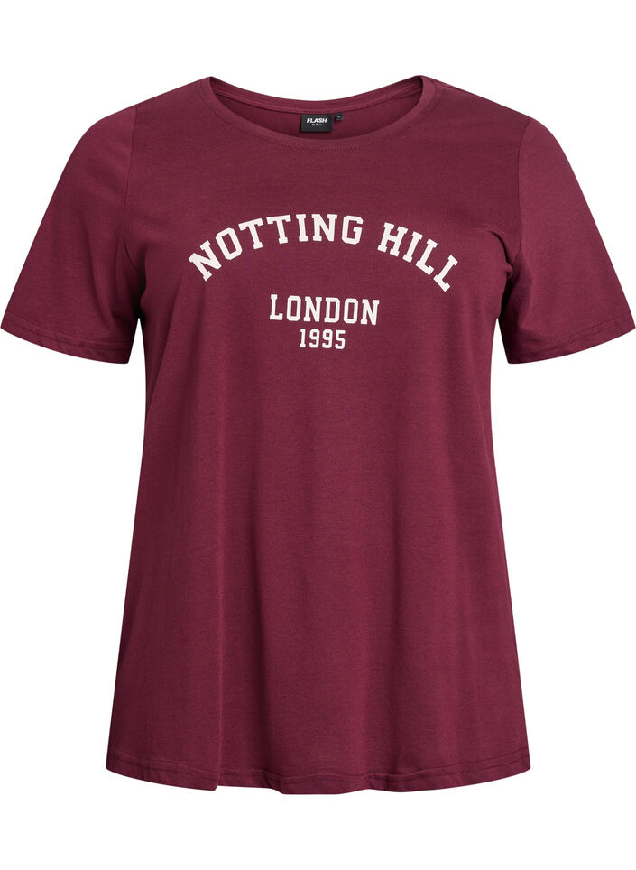 T-shirt med motiv, R&oslash;d, Packshot image number 0