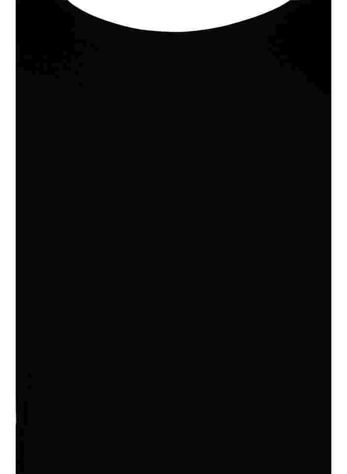 Langærmet viskosebluse med blondedetalje, Black, Packshot image number 2