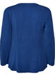 Jerseybluse med ribstruktur og A-form, Bl&aring;, Packshot image number 1
