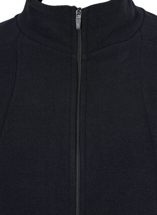 Fleecejakke med lommer og lynlås, Black, Packshot image number 2