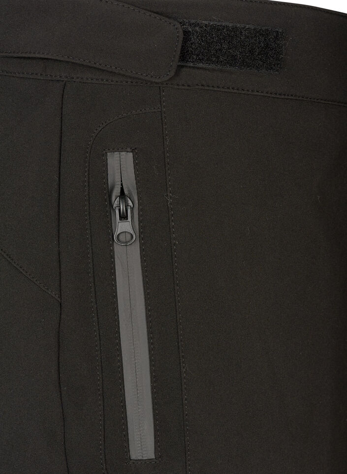 Softshell bukser med justerbar velcro, Sort, Packshot image number 3
