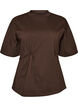 T-shirt med draperet detalje, Brun, Packshot image number 0