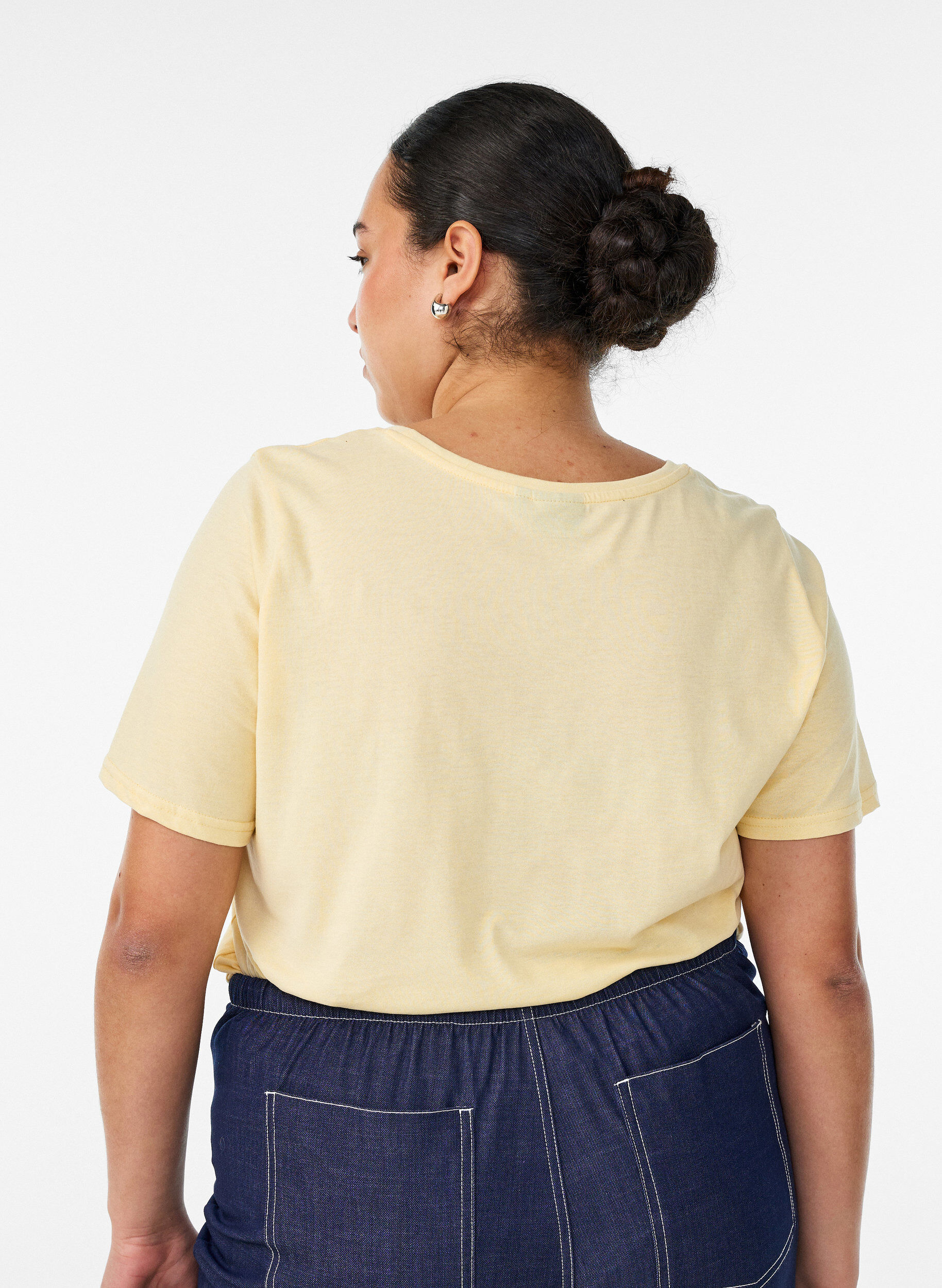 ZizziT-shirt med motiv, Gul, Model image number 2
