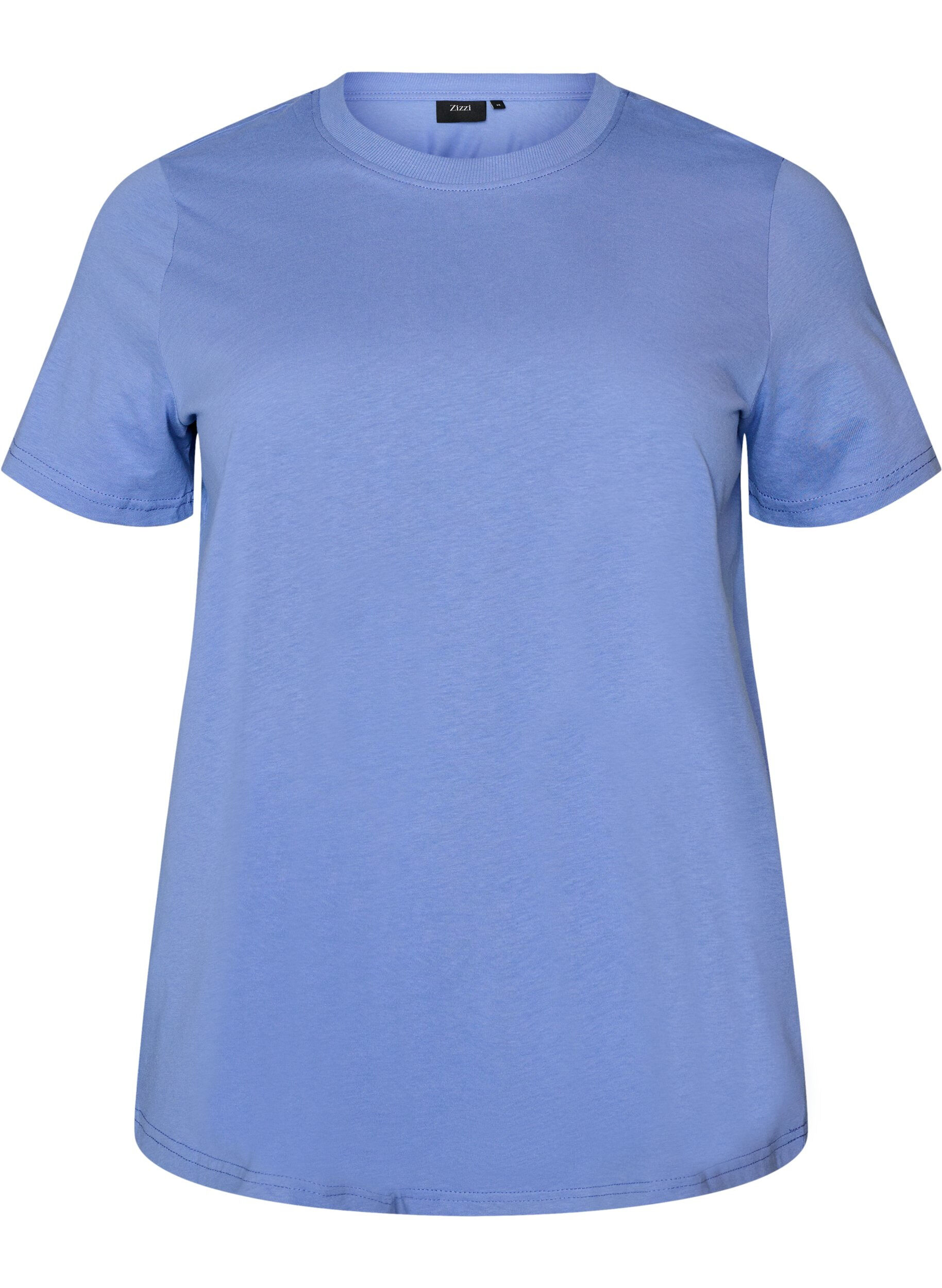Basis t-shirt i bomuld med rund hals