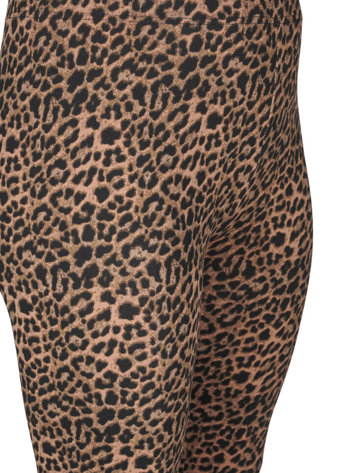 Viskose leggings med leo print, Sort, Packshot image number 2