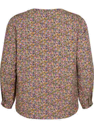 FLASH - Langærmet bluse med print, Multi Ditsy, Packshot image number 1