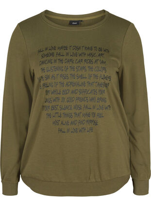 Sweatshirt med tekstprint , Ivy G w. Black AOP, Packshot image number 0