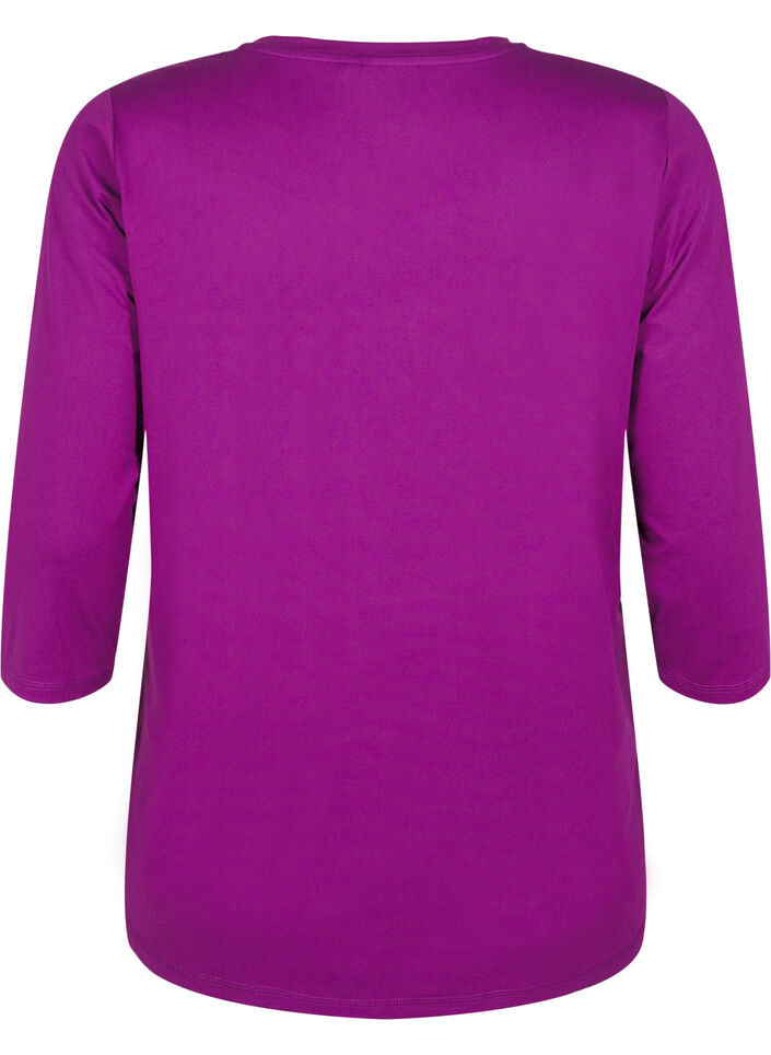 Tr&aelig;ningsbluse med 3/4 &aelig;rmer, Lilla, Packshot image number 1
